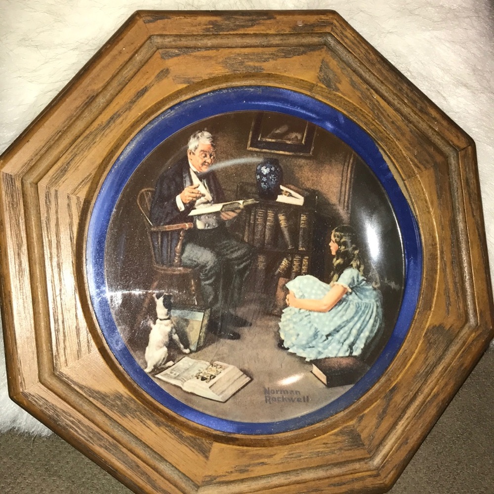 - Norman Rockwell 8.5 inch plate. Limited series The Story Teller